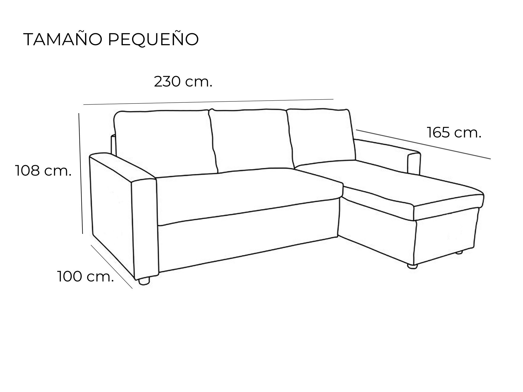 Chaiselongue con cama en oferta modelo Miami de Sofass® en Jaén